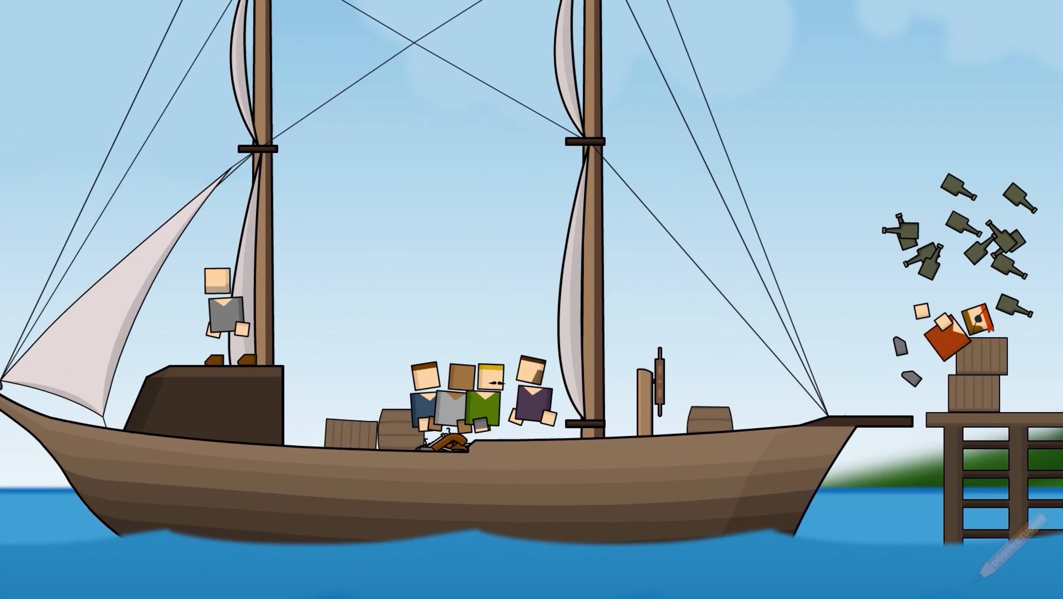 Squareheads — pirate ship scene